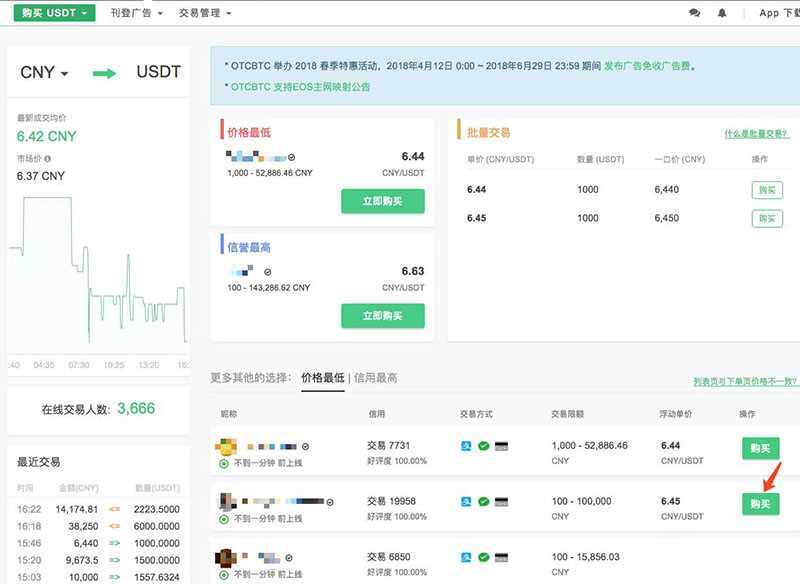OTCBTC交易所如何使用场外交易购买USDT？详细图文教程-第2张图片-芝麻交易所下载