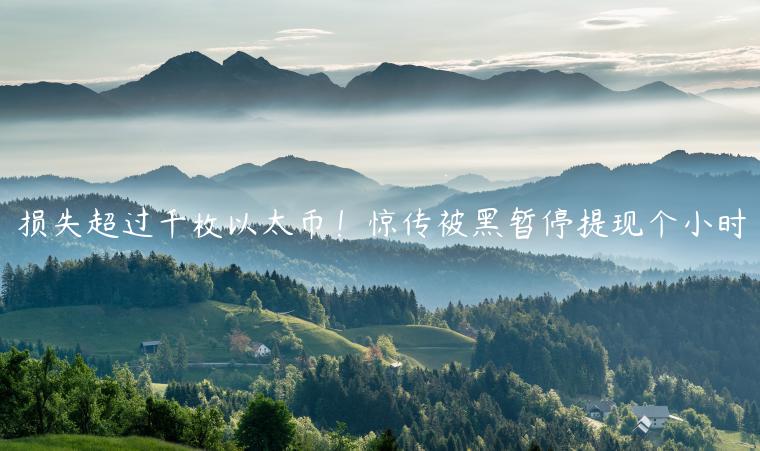 损失超过千枚以太币！惊传被黑暂停提现个小时-第1张图片-芝麻交易所下载