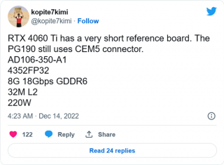 RTX 4060 Ti即将推出 定价在500美元以下