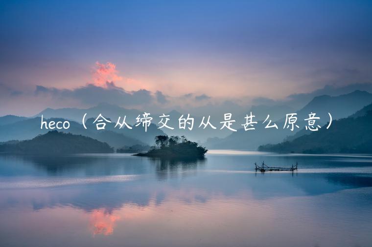 hco（合从缔交的从是甚么原意）-第1张图片-芝麻交易所下载