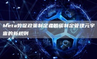 Meta敦促政策制定者暂缓制定管理元宇宙的新规则