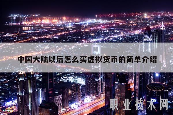中国大陆以后怎么买虚拟货币的简单介绍-第1张图片-芝麻交易所下载