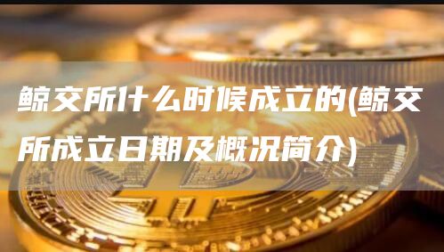 鲸交所什么时候成立的 - 鲸交所成立日期及概况简介