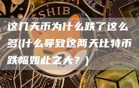这几天币为什么跌了这么多 - 什么导致这两天比特币跌幅如此之大？
